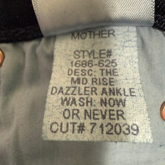 Mother Jeans Womens mid high rise Dazzler ankle Now or Never 25 Preppy Prep - Picture 10 of 14